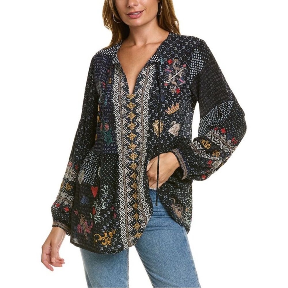 Johnny Was Wonder Silk Blouse size small retails $375